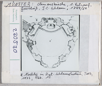 Vorschaubild Münster: Clemenskirche, 1. Entwurf, Grundriss 